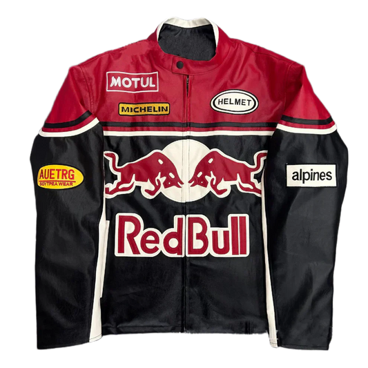 Giacca in Pelle Racing Red Bull - Stile F1